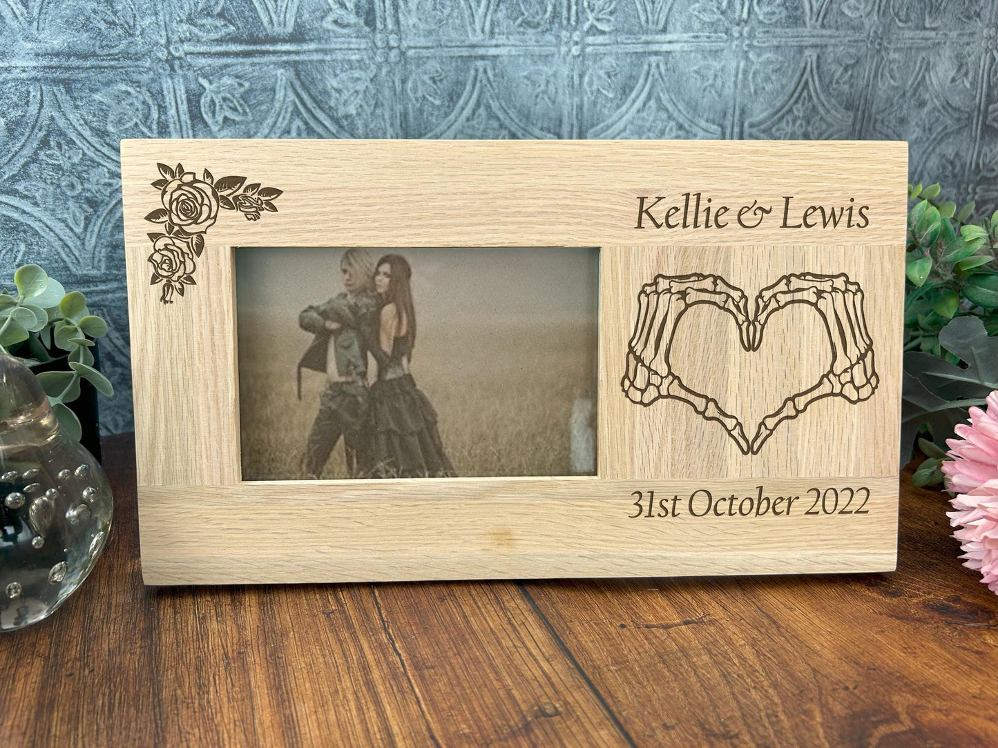 Bone Heart Hands Couple Wedding Photo Frame Gift