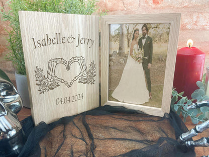 Bone Heart Hands Couple Wedding Photo Frame Gift