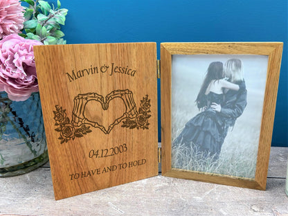 Bone Heart Hands Couple Wedding Photo Frame Gift