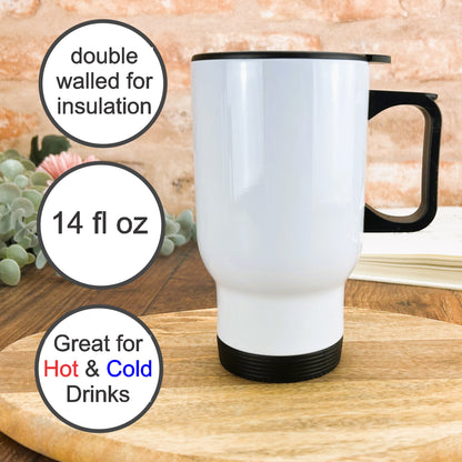 Sky Earth Peace Within White Yoga Travel Mug Personalised Gift Exercise Zen Calm